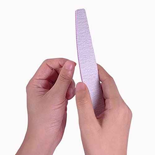 80/80 Grit Nail Files (10 Pack), Emery Boards for Acrylic Nails and Gel Nails, Coarse Nail File Double Sided 80 Grits Emory Professional Nail Filers Reusable Washable Manicure Curved Gray
