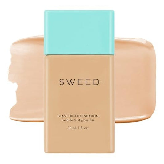 SWEED - Glass Skin Foundation | Long-Lasting Fluid Formula | Hydrate, Moisturize, Lift, Plump, Protect | Vegan, Cruelty-Free, Clean Beauty (03 LIGHT W)