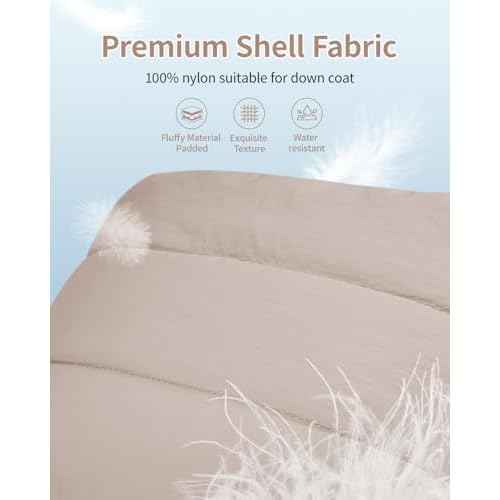 Narwey Small Makeup Bag for Travel Women Girl, Puffer Cosmetic Bag Makeup Pouch for Purse with Zipper, Cute Puffy Make Up Organizer Bags, Travel Toiletry Bag Toiletries (Khaki)