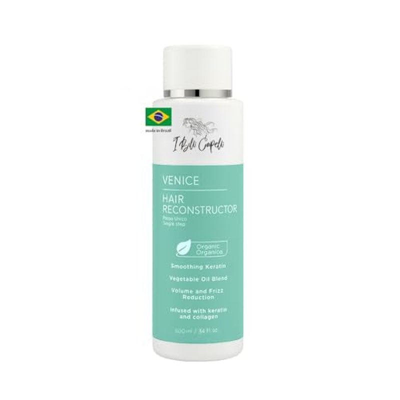 I Belli Capelli Venice Hair Reconstructor, Organic Keratin Hair Treatment Straightening in 1 Step- Formaldehyde Free, Keratina Organica, Keratina Para Alisar El Pelo Sin Formol (16.9 Fl Oz/ 500 ml)