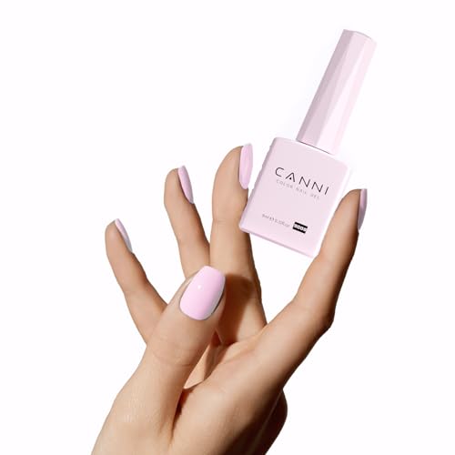 CANNI Light Pink Gel Nail Polish, 1Pcs Baby Pink Gel Polish Soft Pale Color High Gloss Soak Off U V Nail Manicure Salon DIY