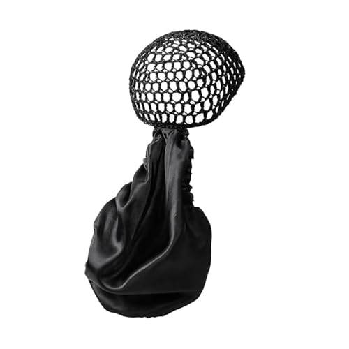 2 in 1 Wrap Cap Bonnet ? Adjustable Hair Wrap Net & Scarf for Silk Press, Extra Long Hair Bonnet Wrap Cap for Curly & Braided Black