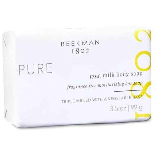 Beekman 1802 Pure Palm-Sized Bar Soap - Fragrance Free - 3.5 oz - Cleanses, Nourishes & Hydrates - Microbiome Friendly - No Irritation - Good for Sensitive Skin - Packaging May Vary