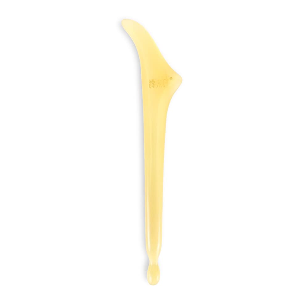 Tan Mujiang Guasha Board Natural Sheep Horn with Unique Handicraft Scraping Therapy Spa Massage Tool Kalla