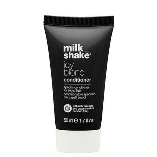 milk_shake icy blond conditioner | award winning toning conditioner with black pigment to neutralize yellow and brass in platinum blonde hair | hydrates and brightens cool tones
