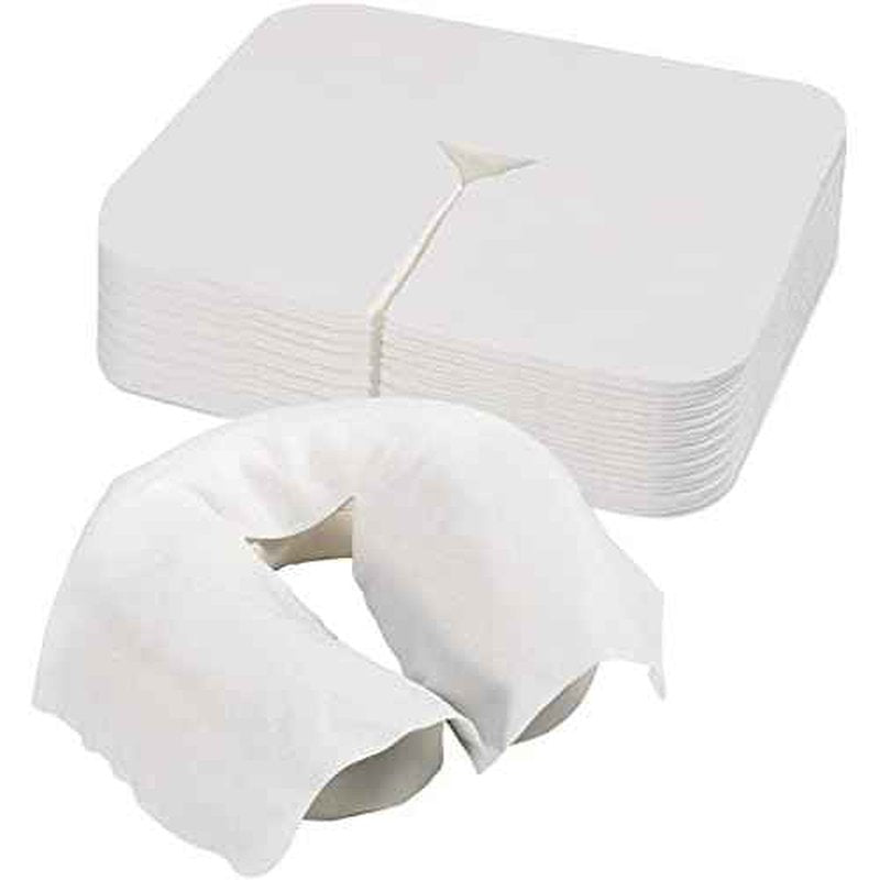 500 Count Face Cradle Covers for Massage Table, Medical-Grade Nonwoven Disposable Headrest Covers for Massage Chair, 12 * 16 inches White SPA Face Rest Cover