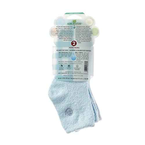 Earth Therapeutics Aloe Vera Socks ? Infused with Natural Aloe Vera & Vitamin E ? Helps Dry Feet, Cracked Heels, Calluses, Dead Skin - Use with Your Favorite Lotions - Blue Plaid