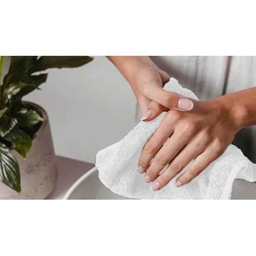 Avalon Towels Cotton Washcloths ? (Pack of 24) Size 12x12 Inches, 100% Ring Spun Cotton, Soft & Absorbent Face Towels, Gym Towels, Hotel and Spa Quality, Reusable Fingertip Towels (White)