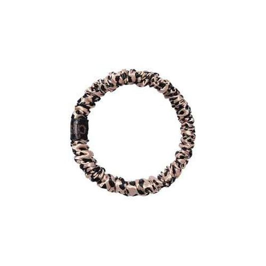 SLIP Skinny Scrunchie, Rose Leopard |Pure Silk Skinny Scrunchie | 100% Mulberry Silk, Anti-Crease, Gentle on Hair, Reduces Breakage | Stylish & Durable, Amazon Exclusive