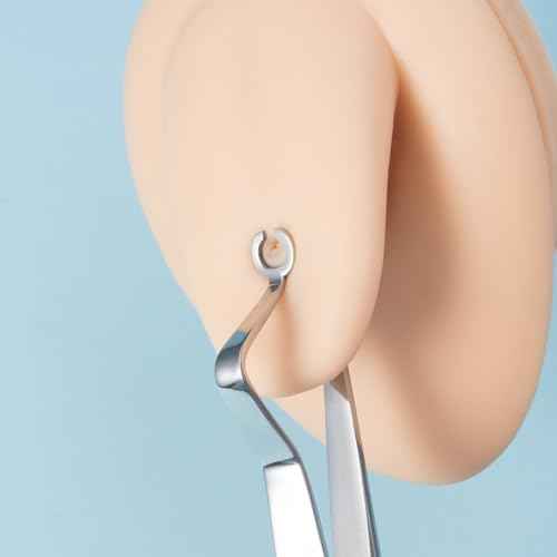Ear Nose Piercing Clamps,Nose Septum Piercing Piercing Tool for All Piercings 316L Stainless Steel Slotted Locking