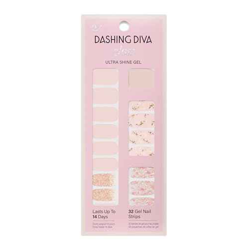 Dashing Diva Gloss Nail Strips - Crystal Clear - UV Free, Chip Resistant, Long Lasting Gel Stickers - Contains 32 Wraps, 1 Prep Pad, 1 File