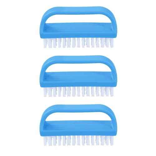 Superio Nail Scrubber Brush Nail Brush for Cleaning Fingernails Hand, and Toes, Small Scrub Brush Hand Scrubber Fingernail Brush Cleaner with Handle- Stiff Bristles, (3 Pack)