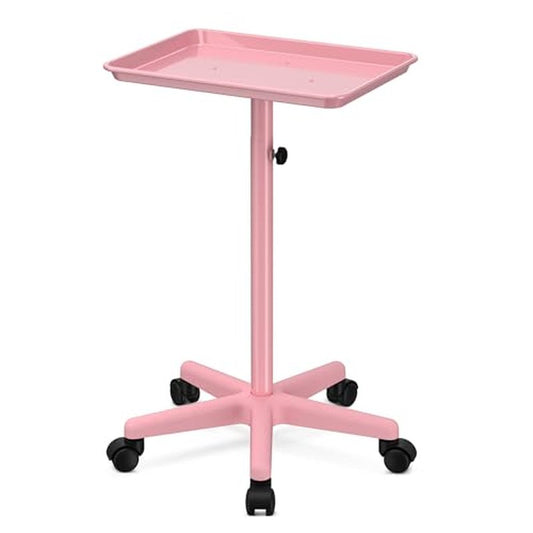 Salon Cart Tray Tattoo Tray for Hair Stylist Salon Trolley Cart with Wheels Rolling Trolley-Pink