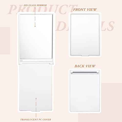 Queekay 32 Pcs Pocket Mirror Bulk Folding Compact Mini Mirror for Women Makeup Travel Cosmetic, 2 x 3 x 0.2 Inch(White)