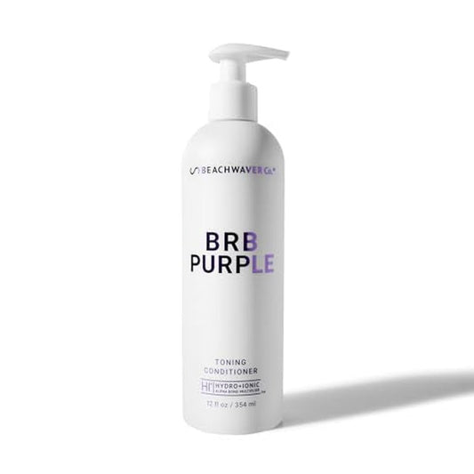 The Beachwaver Co. BRB Blonde Purple Conditioner - Full Size (12 Oz) | Anti-Brass Toning Conditioner w/HiX Vegan Bond Multipliers | Moisturizing, Sulfate-Free Formula for Blonde & Grey Hair