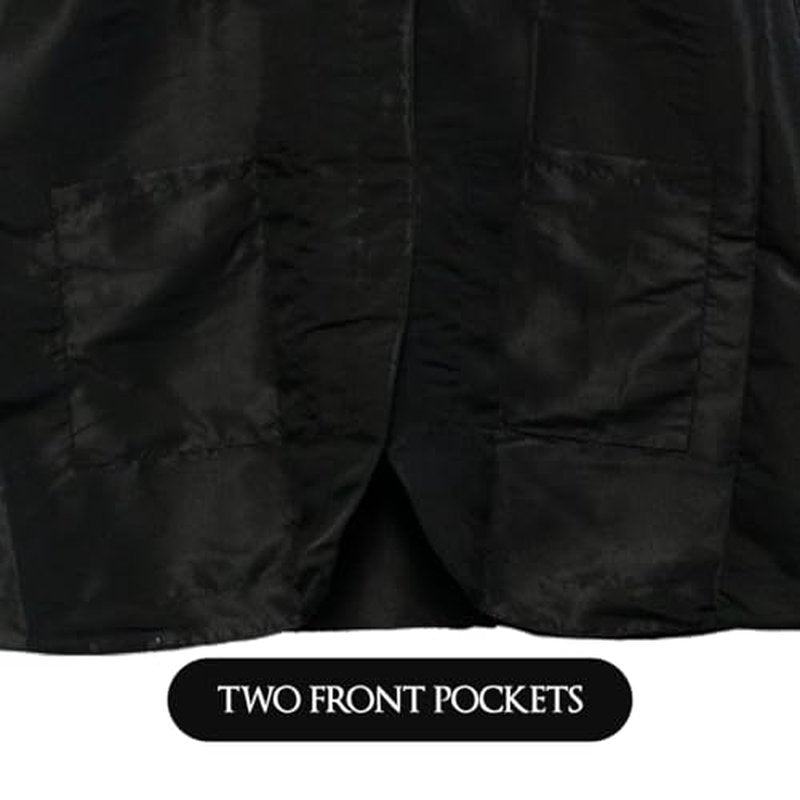 Betty Dain A Size Above Plus Size Salon Stylist Jacket, Cut for Curves, Three-quarter Length Sleeves, Button Down Front, Two Lower Front Pockets, Lightweight, Water Resistant Nylon/Poly, Black, 3X