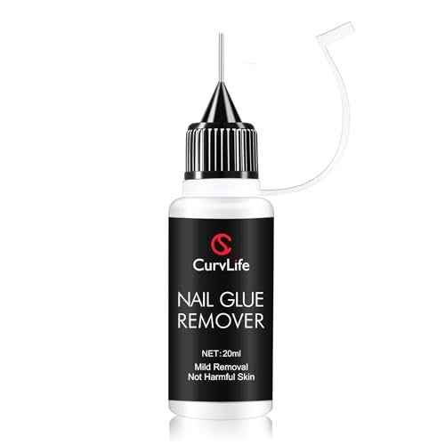 Curvlife 20ml Pinpoint Nail Glue Remover for Press on, Multi-Functional Remover for Nails Tips, Gentle Glue Remover for Gel x Nails, Non-Acetone Nail Polish Remover