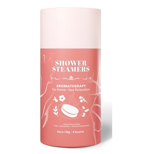 Shower Steamers Aromatherapy 8 Pack - 8% Natural & Organic Essential Oils,Women/Men Spa Steamer, Lingering Intense Aroma Gifts for Women & Men, Spa Gifts & Birthday Christmas Gift Stocking Stuffers
