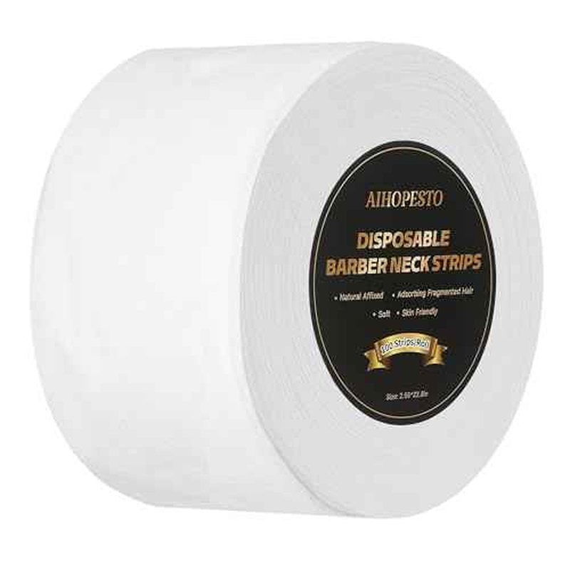 Neck Strips Barber Neck Strips - 100 Count Non-woven Fabric Barber Tape Professional Electrostatic Adsorption Disposable Haircut Paper Neck Band for Barbers and Hairstylists Barber Accessories