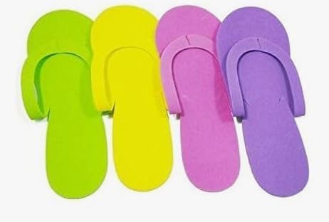 48 Pairs Foam Disposable Pedicure Slippers - Multi-Color Spa Flip Flops for Women