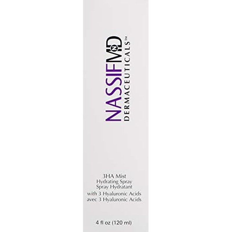 NassifMD 3HA Instant Hydrating Facial Mist - Contains 3 Types of Hyaluronic Acid to Keep Your Face Refreshed and Hydrated, Decreases Look of Skin Puffiness, Dark Circles and Fine Lines