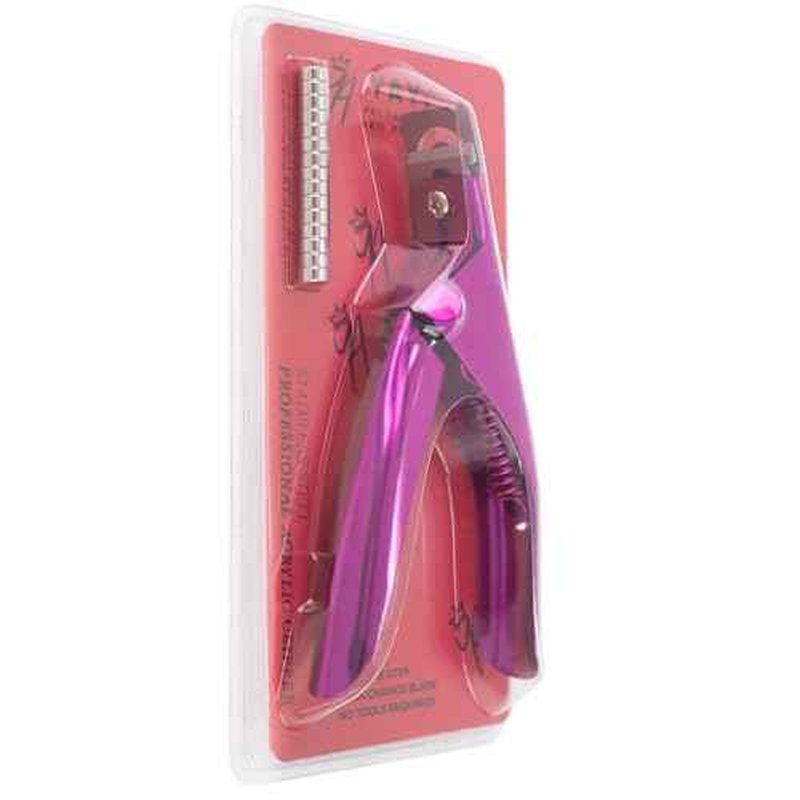 Yaya Acrylic False Nail Clipper with Magnets, Nail Tip Cutter with Length Measurement, 15Pcs Magnets (Rainbow) (Violet Red)