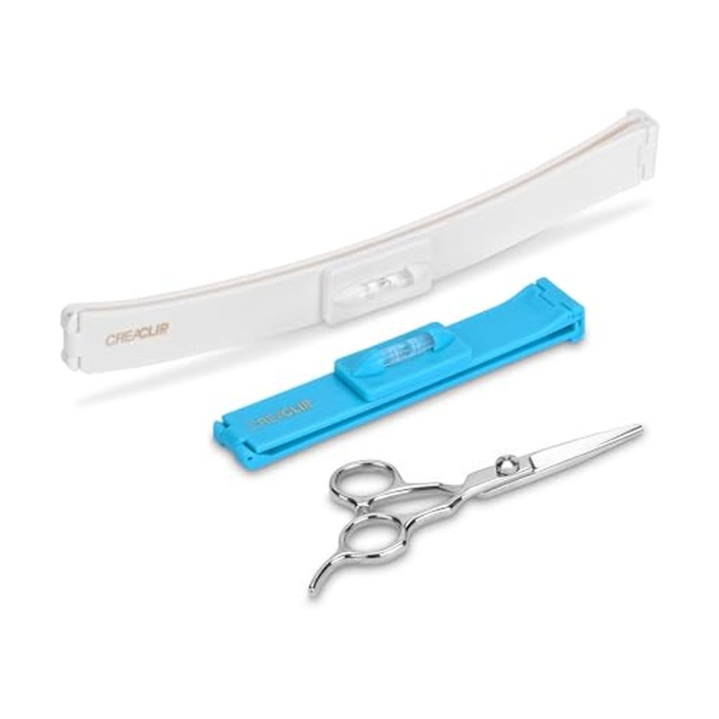Original CreaClip Set and Scissors Hair Cutting Tool - As seen on Shark Tank - DIY Hair Styling Kit for Layers Bangs Bobs Trims Split Ends Professional Shears Hair Cutting Scissors/Shear