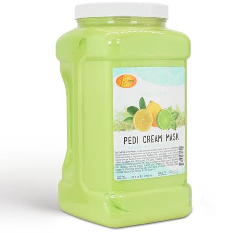 SPA REDI - Body and Foot Cream Mask, Lemon, 128 Oz - Pedicure Massage for Tired Feet and Body, Hydrating, Fresh Skin - Infused with Hyaluronic Acid, Amino Acids, Panthenol, Comfrey Extract
