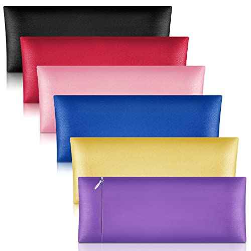 Tudomro 6 Pieces Satin Eye Pillow Case Washable Yoga Eye Pillow Cover Light Weight Removable Cover Yoga Massage Meditation Accessories, 9.8 x 4 Inches, Pillow Not Included
