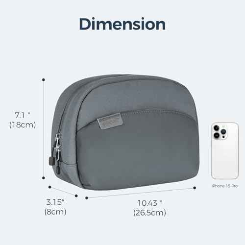 pack all Travel Toiletry Bag, Multi-Compartment Cosmetic Bag, Water-Resistant Makeup Bag for Toiletries, Accessories (Charcoal Gray)