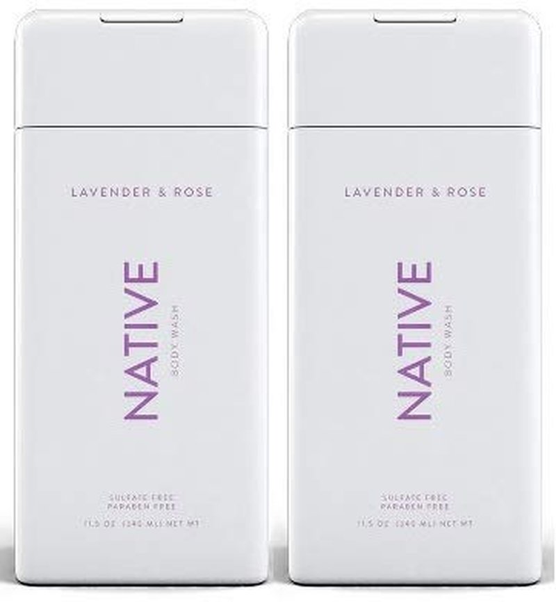 Native Body Wash - Lavender & Rose Scent | 11.5 oz (340ml) - 2-Pack for Refreshing Clean