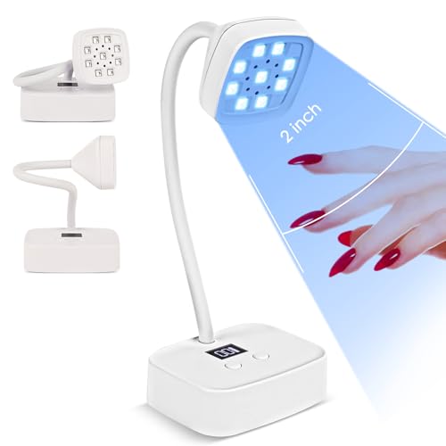 LED Mini UV Nail Lamp Auto Sensor Gel Nail Dryer 27W Rechargeable 360 Adjustable with 2 Timers
