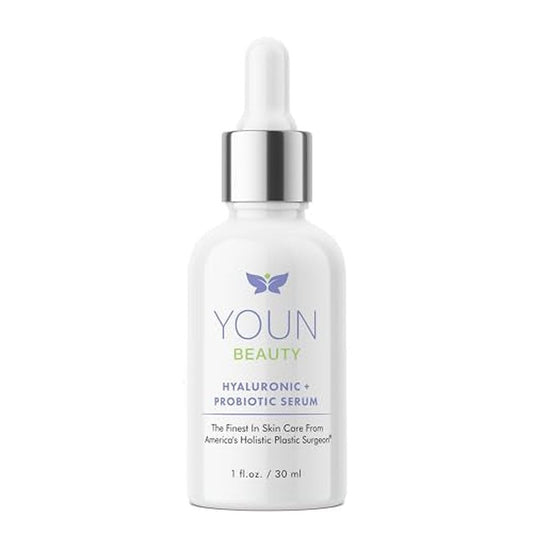 YOUN Beauty Hyaluronic + Probiotic Face Serum by Dr. Anthony Youn, 30 ML ? For Intense Hydration, Radiance Boost, & Skin Renewal ? Contains Plant-Based Hyaluronic Acid, Yogurt Extract, Vitamins C & E