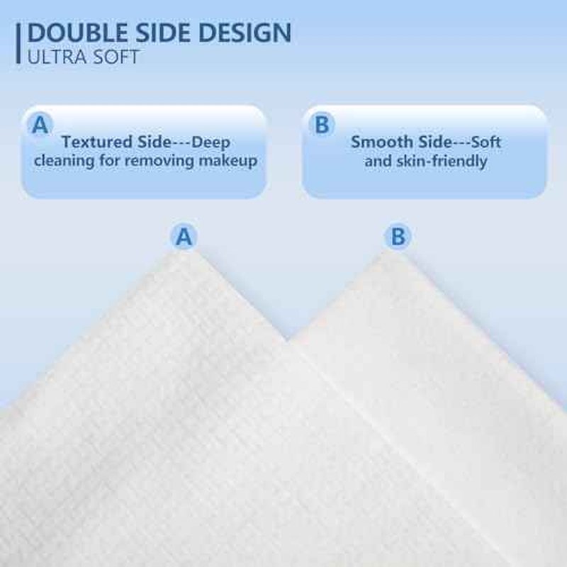 Disposable Face Towels, 12"¡¿12" Extra Large Face Towelettes, Ultra Soft Facial Towels for Sensitive Skin, Makeup Remover Dry Wipes, 55 Count (1 Pack)