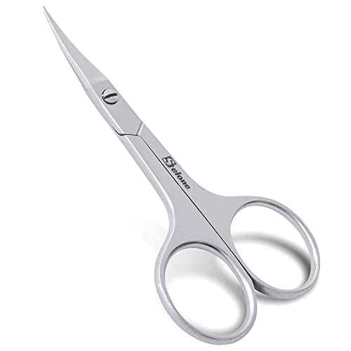 Multi Purpose Eyebrow Scissors Stainless Steel Curved Blade Cuticle Scissors for Manicure and Cosmetic, Brow Scissors for Facial Hair & Eyelash Trimming