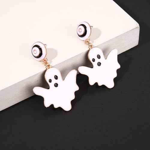 Halloween Headbands & Accessories - Jeweled Ghost Candy Corn Knotted Headband, Bracelets, Earrings & Hair Accessories for Women - Halloween Outfits (Pattern A)