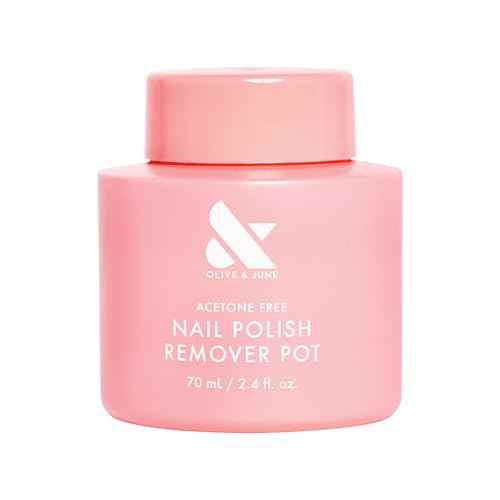 Olive & June Polish Remover Pot | Acetone-Free Nail Polish Remover with Sponge Lid for Mani + Pedi | No-Mess, Gentle & Effective Formula | Non Acetone | Vegan & Cruelty-Free | 60mL