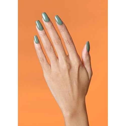 ohora Semi Cured Gel Nail Strips (N Cream Leaf) - Green, Solid, Works with Any UV/LED Lamps, Salon-Quality, Long Lasting, Easy to Apply & Remove - Includes 2 Prep Pads, Nail File & Wooden Stick