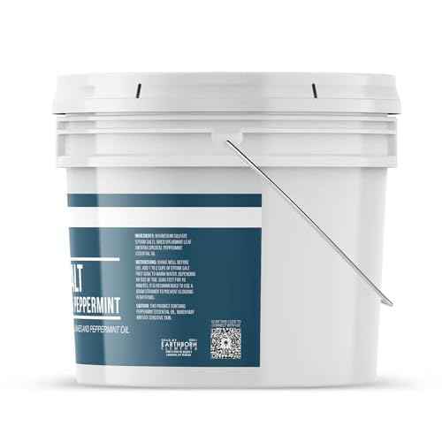 Earthborn Elements Spearmint & Peppermint Epsom Salt Foot Soak, 1 Gallon Bucket, Minty Aroma, with Real Spearmint Leaves (8 Pounds)