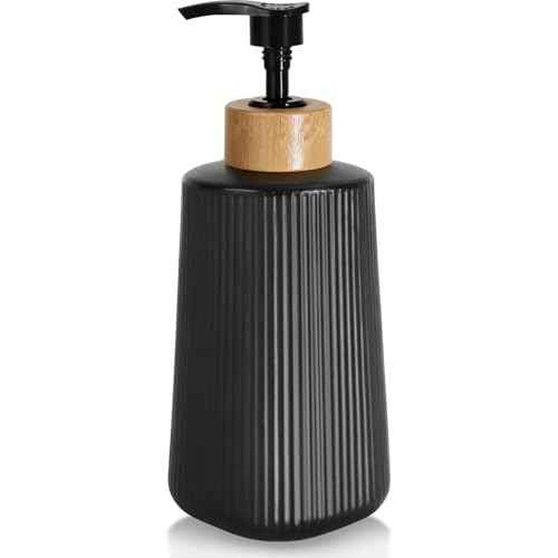 Black Glass Soap Dispenser, Thickened Glass Hand Soap Dispenser for Bathroom, Kitchen Dish Washing Liquid Bottles, Shampoo and Conditioner Bottles, Modern Farmhouse Style, (Black, Set of 1, 12oz)