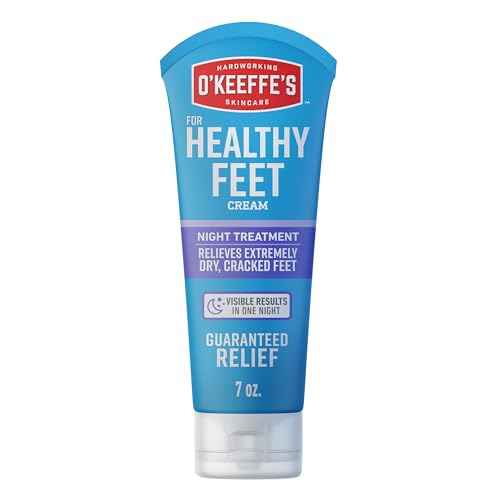 O'Keeffe's for Healthy Feet Night Treatment Foot Cream-7 oz Tube (1 Pack)-Guaranteed Overnight Relief for Extremely Cracked, Dry Feet, Repairing Skincare, Instantly Boosts and Retains Moisture Levels