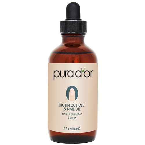 PURA D'OR 4 Oz Nail and Cuticle Oil - Nourishing Treatment with Dropper - Natural Blend Enriched with Biotin, Vitamin E, Milk for Nail Growth, Healthy Nail Beds and Great for Acrylic Nails