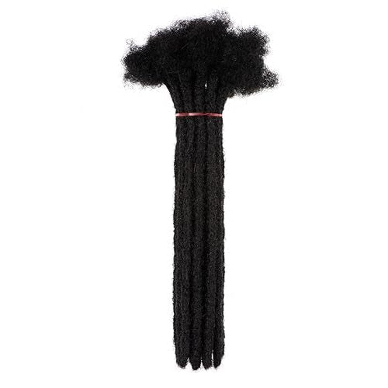 0.2-0.8cm Locs 8-18 I nch 20 Strands 100% Real Human Hair Dreadlock Extensions for Man/Women Permanent Loc Extensions Bundles Can Be Dyed Bleached Curled & Twisted (0.8CM, 1B, 16 INCH)