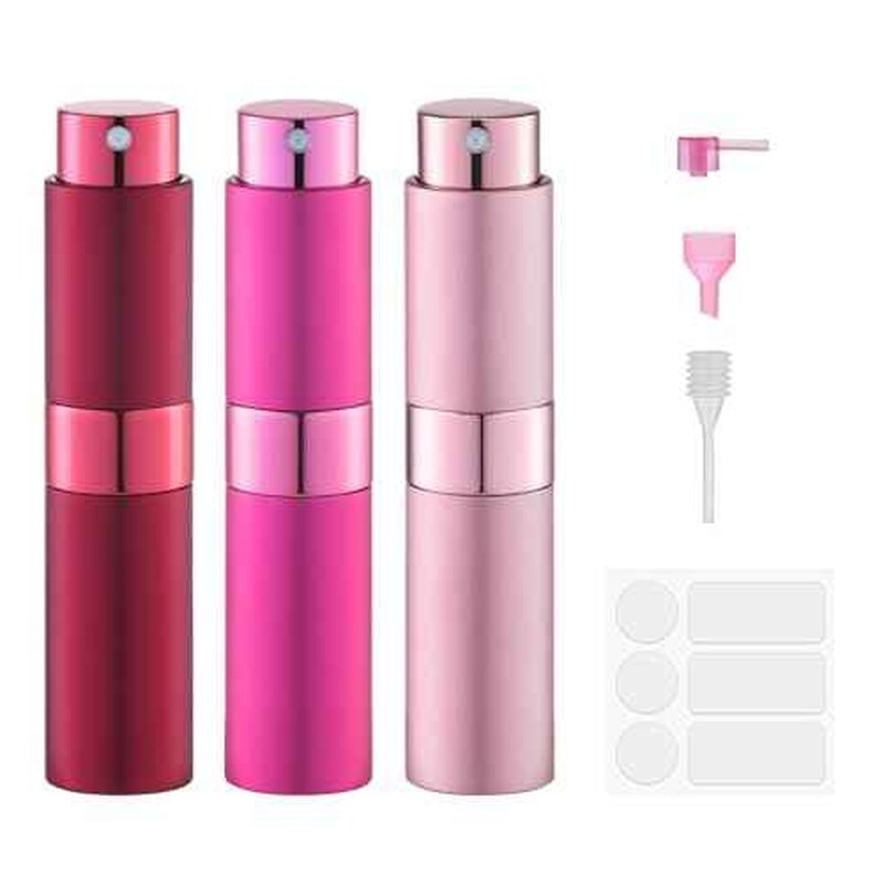 Perfume Atomizer Travel Bottle Refillable: Cologne Sprayer Portable for Men - Mini Spray Empty for Refill - 8ml Small Size Pink