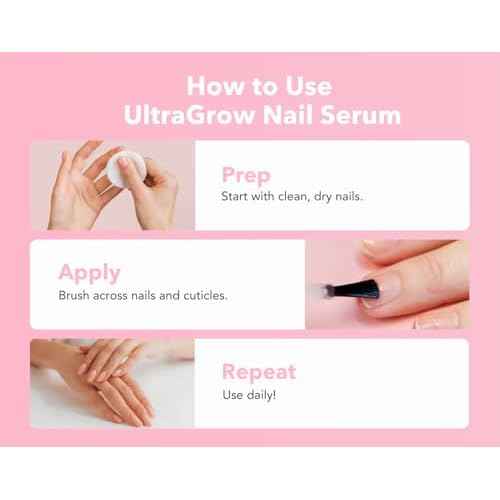 Liaison UltraGrow Nail Serum for Growth and Strength with Keratin Complex, Olive Oil & Vitamin E | Dermatologist-Tested to Support Weak, Brittle, Splitting Nails