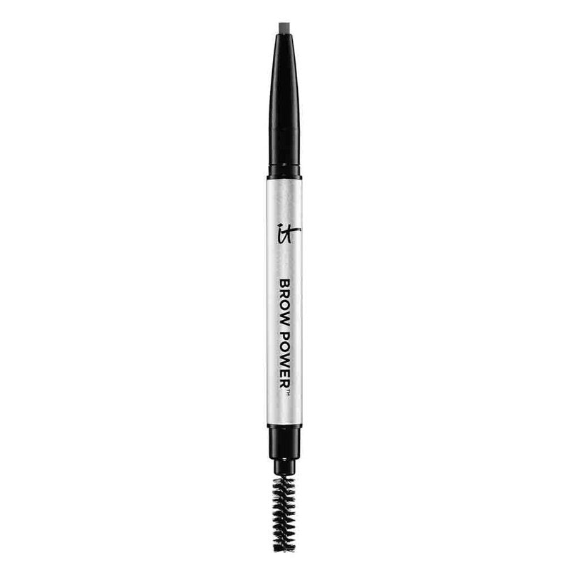 IT Cosmetics Brow Power Universal Taupe Brown Eyebrow Pencil (Taupe) -Long-Lasting, Budge-Proof, Nourishing Biotin & Antioxidants, Easy to Apply Natural Brow Makeup, Built-in Spoolie