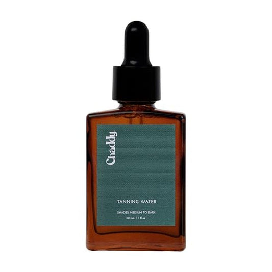 Chaddy Tanning Water - Natural Self Tanner for Face | Fast-Drying, Long-Lasting, Hydrating, Vegan, Cruelty-Free, & Safe for Sensitive Skin - (Shades Medium to Dark, 30ml)