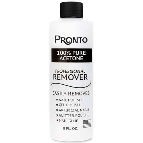 Pronto 100% Acetone Gel Nail Polish Remover - Gel Polish Remover for Nails | Acetone Nail Polish Remover For Nails for Removal of Glue, Gel, Acrylic & Dip | Gel Polish Remover, 8 Fl oz
