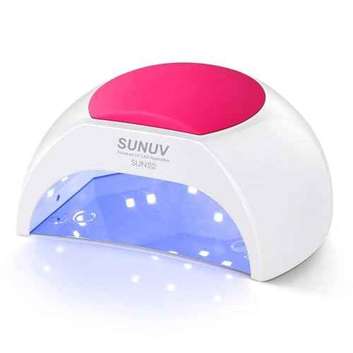SUNUV SUN2C UV Light for Nails, UV LED Nail Lamp with 4 Timer Settings, Curing Lights Compatible with All Gel Polish Rose