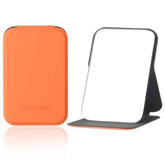 Hand Mirror,Ultrathin Ultralight, Portable, Folding, Handheld, Compact Travel Mirror for Camping,Home,Office,Small Mirror for Pocket and Purse,Good for Gift (Orange)